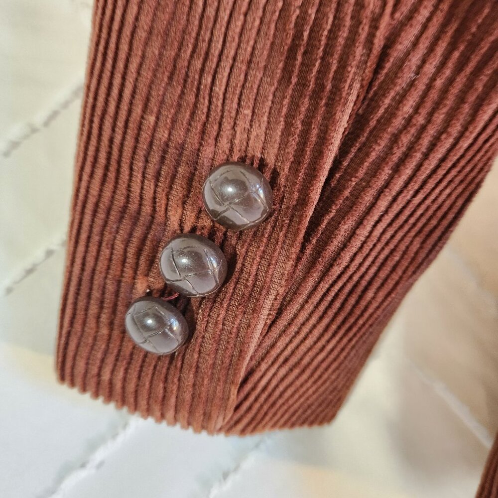 Vintage Monette Casuals Size 7 Brown Button up Corduroy Jacket - Picture 14 of 14
